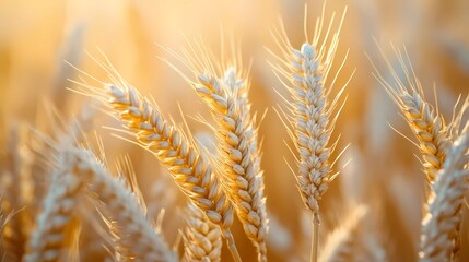 Mature wheat spikelet with natural golden tones, illustrating grain production, organic farming, and nature’s bounty, perfect for editorial visuals, stylized comic book illustration