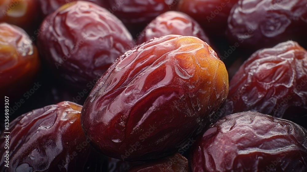 Poster a close-up shot of a bunch of juicy red dates
