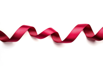 a red ribbon on a white background cutout image and isolated on transparent background 