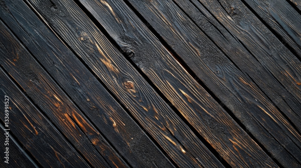 Poster A close-up shot of a wooden floor with a hole in it, suitable for use in interior design or DIY tutorials