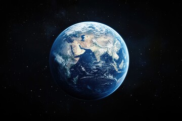 Fototapeta premium View of the Earth from space with stars in the background, ideal for space-related or environmental themes