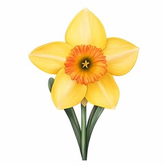 Fototapeta premium Bright yellow daffodil blooming in the spring.