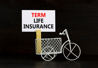 Term life insurance symbol. Concept words Term life insurance on beautiful white paper on...