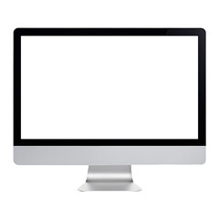 Fototapeta premium Blank computer screen, isolated on white.