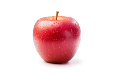 a red apple with a bite on it cutout image and isolated on transparent background 