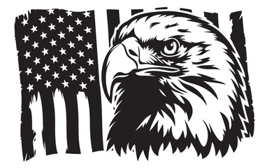 Eagle through Flag eps , Eagle With Flag eps, Eagle USA eps, American Eagle,black  silhouette,llustration on white background
