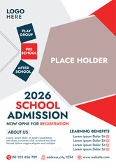 Template for a poster for an admission flyer