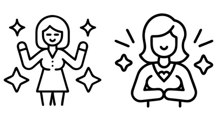 inspirational woman icon, inspirational woman line art - simple line art of inspirational woman, perfect for inspirational woman logos and icons