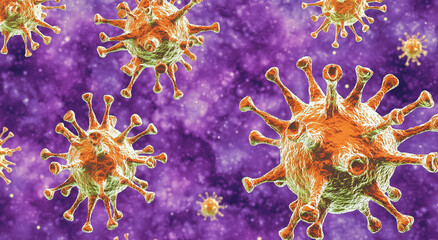 Colorful virus particles