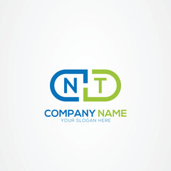 Minimal Monogram Letter NT Medicine Logo Elements