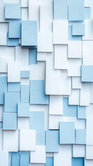 Obraz premium Abstract geometric pattern of overlapping blue and white rectangles in a modern minimalist design