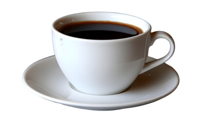 Aromatic Coffee in White Cup   Saucer  Morning Beverage  Hot Drink  Caffeine