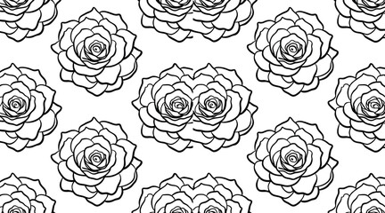 Flower floral line art pattern background vector illustration. 