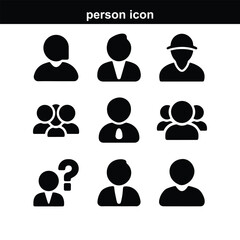 Team icon vector set People icon set group of people. User Icon Flat Isolated on White Background. User User icon vector set. Profile and people silhouette collection. person icon