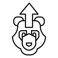 bear trend vector icon