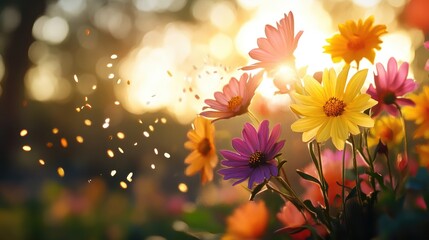 A garden of flowers that emit soft chimes when touched