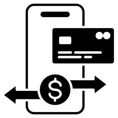 Mobile Banking Glyph Icon