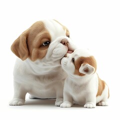 Adorable puppies sharing a loving moment