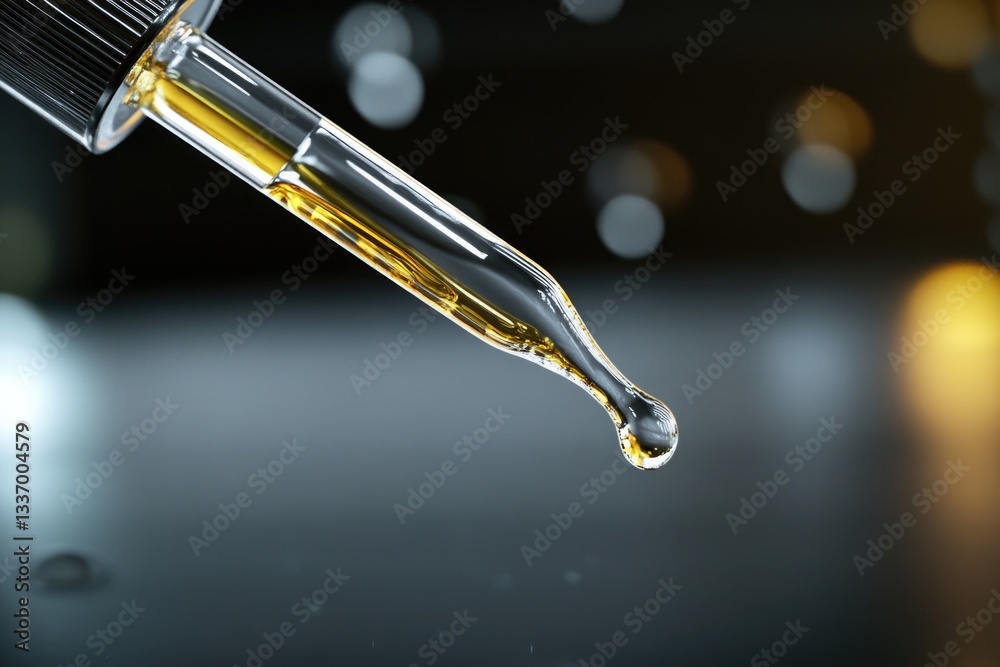 Poster a close-up shot of a single drop of liquid on a surface