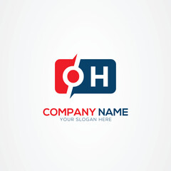 OH or HO Creative Modern Letters Logo Design Element