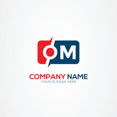 OM or MO Creative Modern Letters Logo Design Element