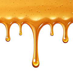 Golden honey dripping down, sweet and delicious texture.