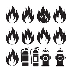 set of fire icons