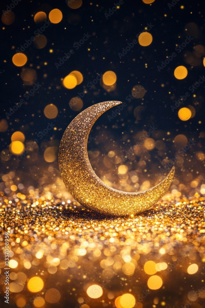 Poster A simple yet striking design featuring a golden crescent shape on a dark background