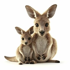 Cute kangaroos posing together in playful stance.