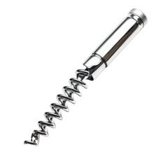 Sleek Chrome Spiral Corkscrew Opener Modern Wine Tool Metal Design