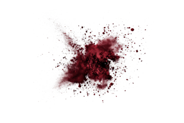 a red ink sp out of a white background cutout image and isolated on transparent background 