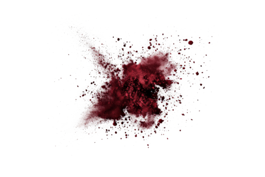 a red ink sp out of a white background cutout image and isolated on transparent background 