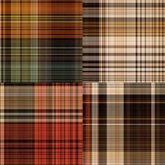 Warm fall gingham tartan check seamless pattern. Woven classic variegated ombre check texture with fabric effect. Repeatable tile for fashion and home decor soft furnishing design. 