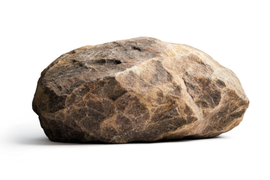a large rock on a white background cutout image and isolated on transparent background 