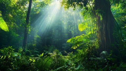 Sunlight in Lush Forest