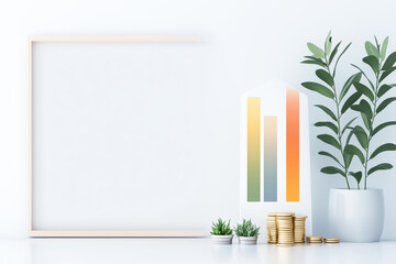 A house model with energy-efficient features, energy-efficient house concept, cost-saving house with your design space.