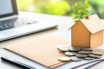 A house model with energy-efficient features, energy-efficient house concept, cost-saving house.