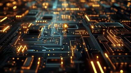 Obraz premium Glowing Circuit Board: A Technological Marvel
