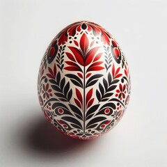 Red and Black Geometric Egg