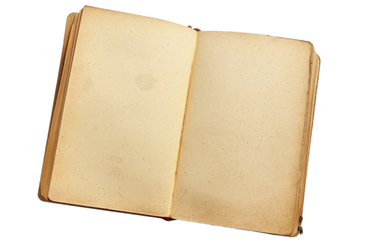 Empty blank notebook page isolated on transparent background - Powered by Adobe