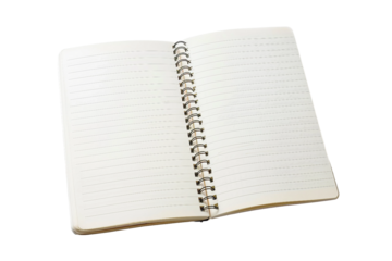Classic blank notebook paper sheet isolated on transparent background