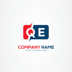  QE or EQ Creative Modern Letters Logo Design Element