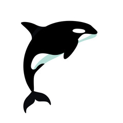 Obraz premium Orca jumping mid century modern design 