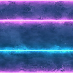 Seamless neon glowing branches pattern with electric energy on a textured blue and purple fantasy background