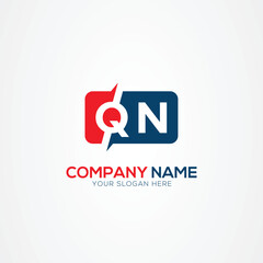  QN or NQ Creative Modern Letters Logo Design Element