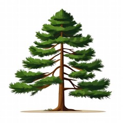 an AI Image Generator, Vibrant Illustration of a Tall Evergreen Tree