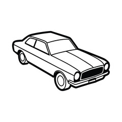 Car Icon in Black and White – Minimalist Vehicle Drawing