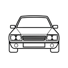 Front View Car Line Art Illustration – Minimalist Auto Design