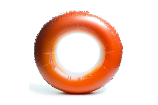 a round orange balloon cutout image and isolated on transparent background 