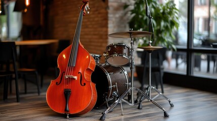 A jazz club where instruments play themselves in endless loops